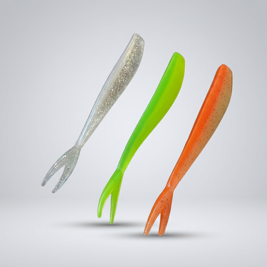 5 begginer fork tail soft plastic flukes cheap effective on a jighead