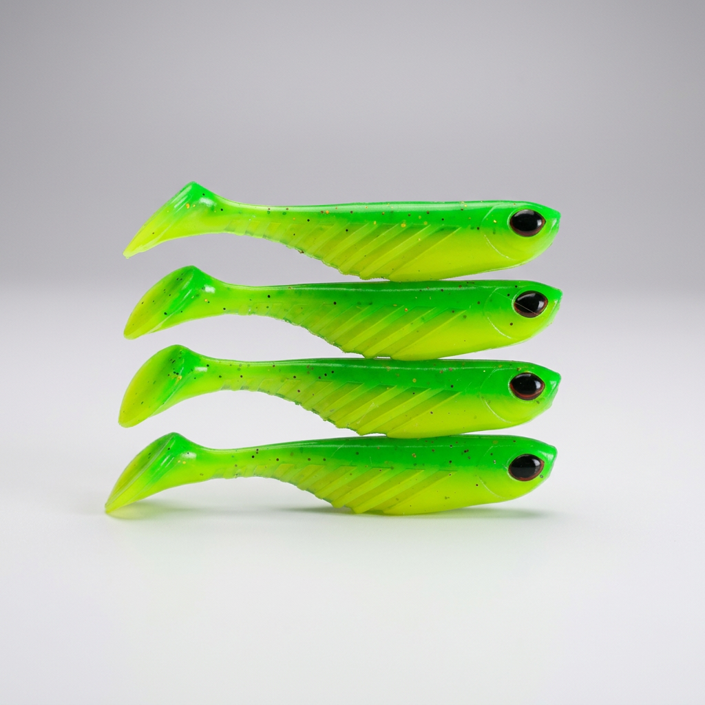 4 soft plastic paddle tail swimbaits